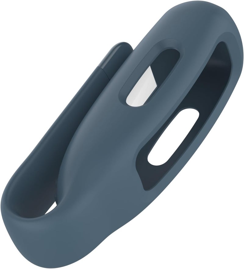 INF Silicone Clip Holder Compatible with Fitbit Inspire 3/Inspire 2/Ace 3, Soft Secure Case for Fitness Tracker, Comfortable 360° Protection for Collar, Belt, Pocket, Daily & Sports Use (Dark Blue) - Image 1